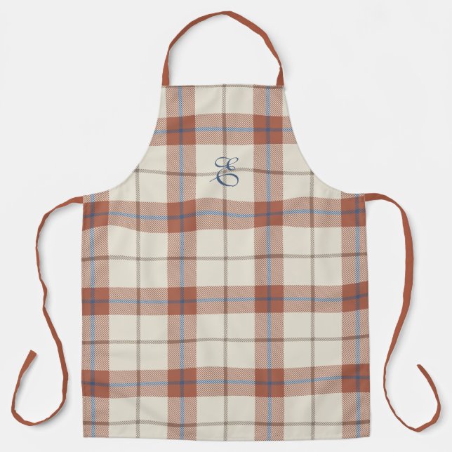 Autumnal Plaid Personalized Apron (Front)