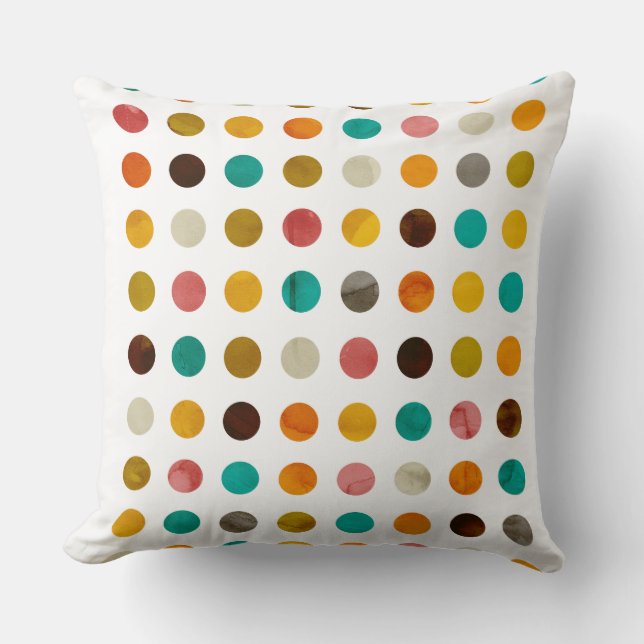 Autumnal polka dots throw pillow (Front)