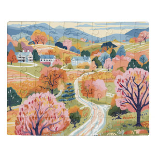 Autumnal Puzzle with Fall Foliage