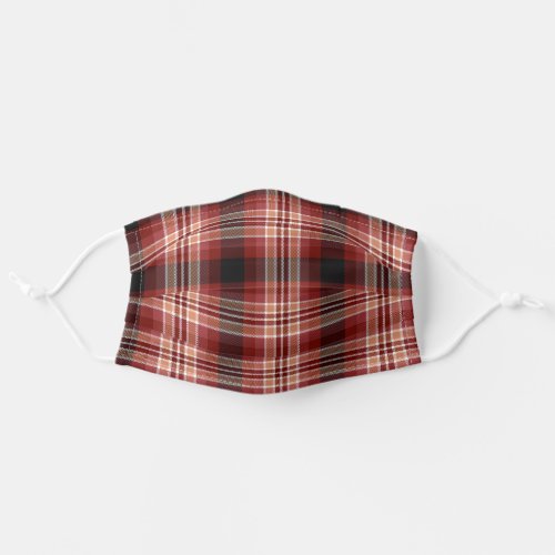 Autumnal Red Plaid Adult Cloth Face Mask