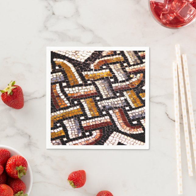 Autumnal Roman Mosaic Napkins (Insitu)
