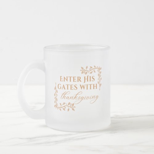 Autumnal Scripture_themed Frosted Glass Coffee Mug