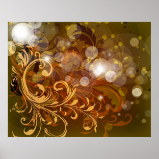 Autumnal swirls and lights Print