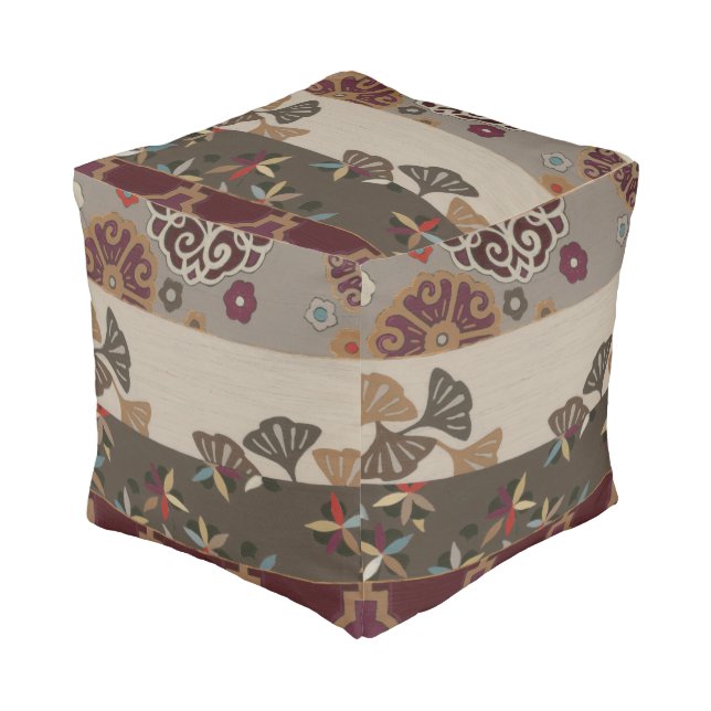 Autumnal Tapestry II Pouf (Angled Front)