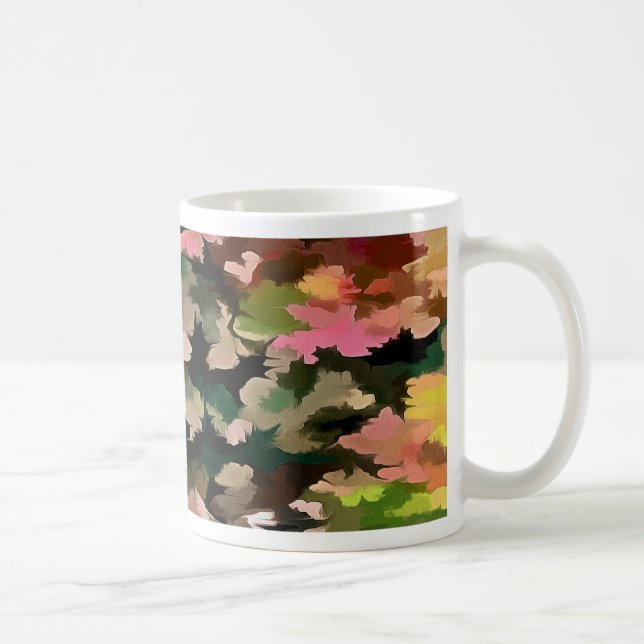 Autumnal Tones Camouflage Pattern Coffee Mug (Right)