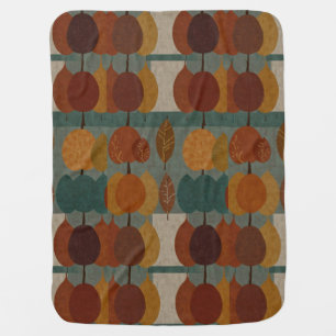 Autumnal Tree and Leaf Baby Blanket