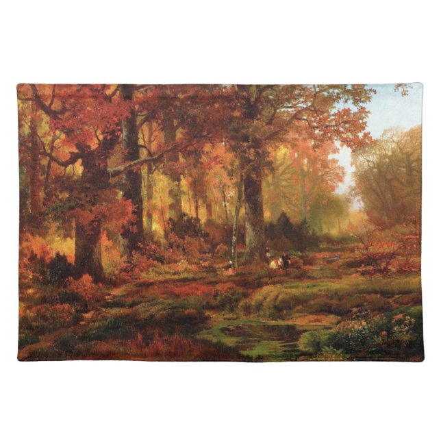 Autumnal Trees in Cresheim Glen (Philadelphia) Cloth Placemat (Front)