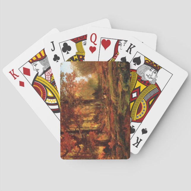 Autumnal Trees in Cresheim Glen (Philadelphia) Poker Cards (Back)