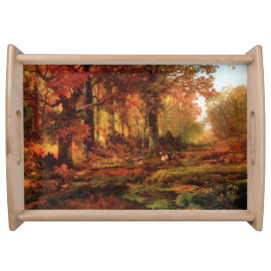 Autumnal Trees in Cresheim Glen (Philadelphia) Serving Tray