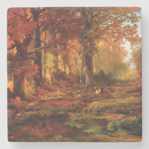 Autumnal Trees in Cresheim Glen Philadelphia Stone Coaster