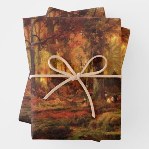 Autumnal Trees in Cresheim Glen Philadelphia Wrapping Paper Sheets