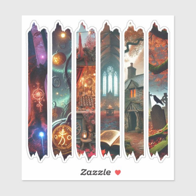 Autumnal Whimsigoth Enchanted Washi Tape Scrapbook Sticker (Sheet)