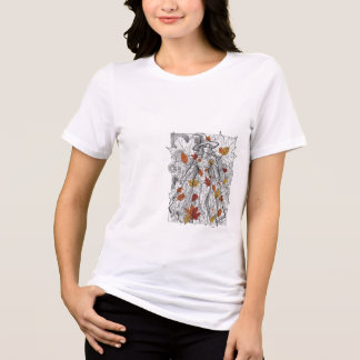 Autumnal Witch Line Art Botanical Harvest Graphic Tri-Blend Shirt