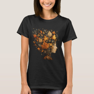 AutumnGirl Fall Leaves Graphic Tee,Boho Gift Tee