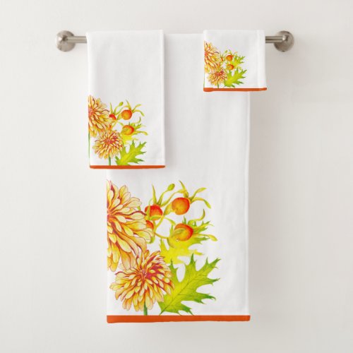 Autumns Arrival on a Bathroom Towel Set