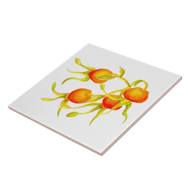 Autumn's Arrival on a Ceramic Tile (R) (Side)