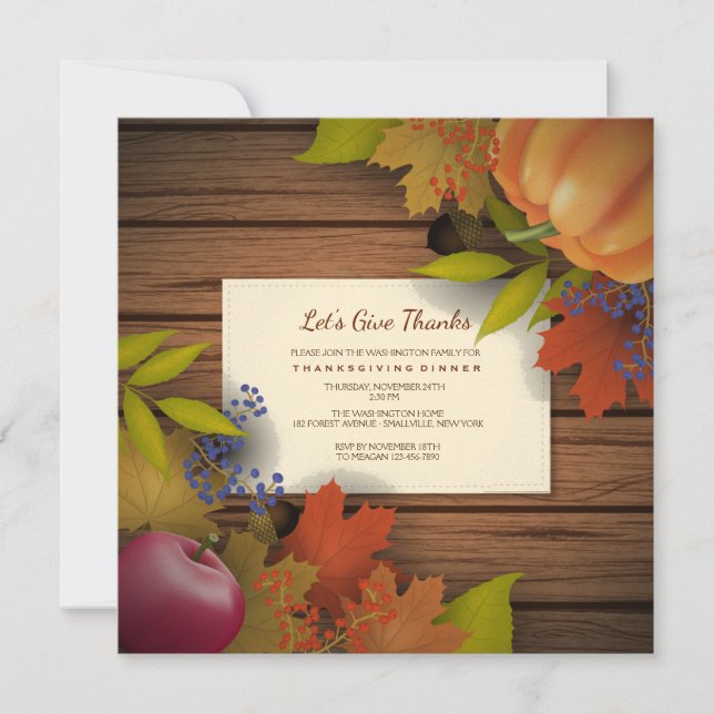 Autumn's Bounty Invitation (Front)