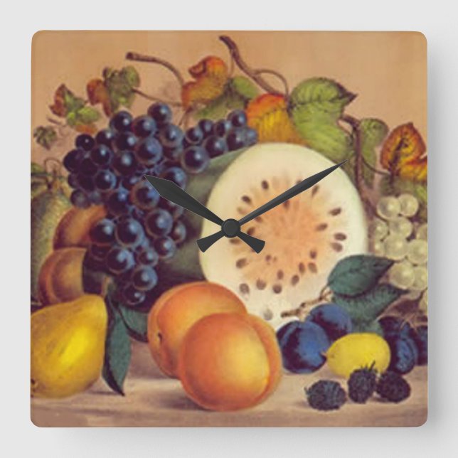 Autumn's Bounty Square Wall Clock (Front)