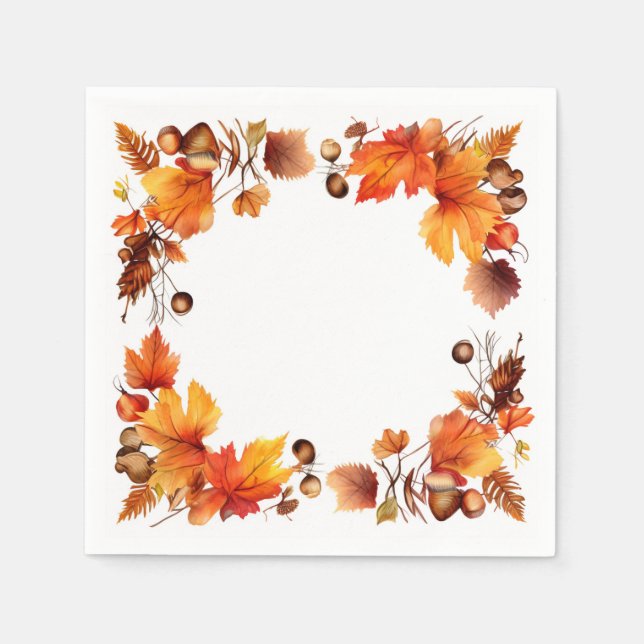 Autumn's Bounty: Wreath Harvest Napkins (Front)