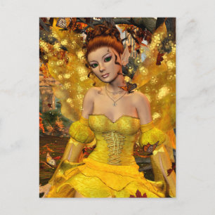 Autumns Dance Fae Fantasy Art Postcard
