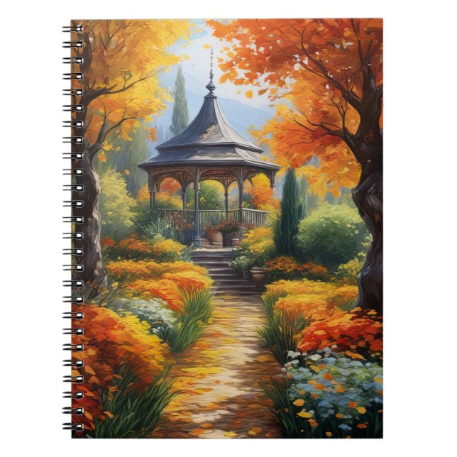 Autumn's Embrace, A Charming Gazebo Notebook (Front)