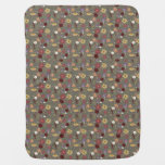 Autumn's Floral Embrace Green Background Baby Blanket
