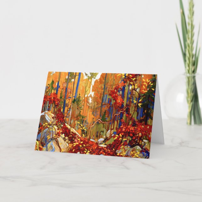 Autumn's Garland, Colorful Landscape Painting Card (Front)