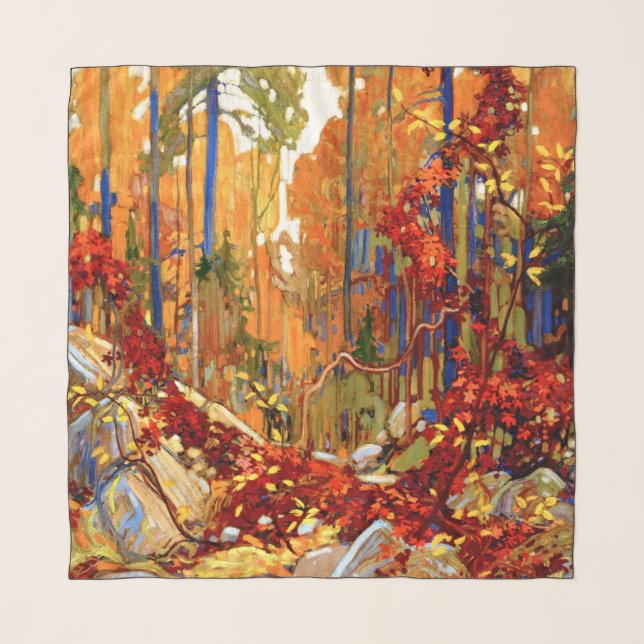 Autumn's Garland, Colorful Painting, Scarf (Front)