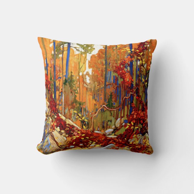 Autumn's Garland, famous painting, Throw Pillow (Front)