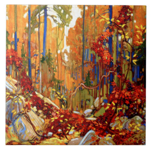 Autumn's Garland, fine art by Tom Thomson, Ceramic Tile