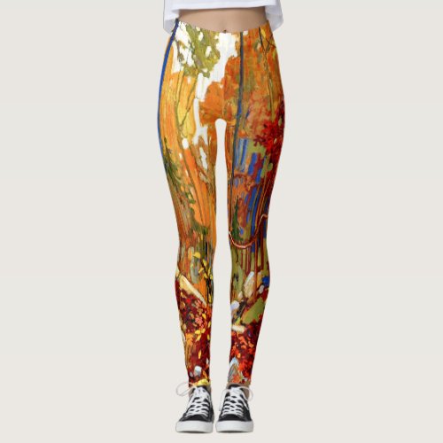 Autumns Garland the colors of fall Leggings
