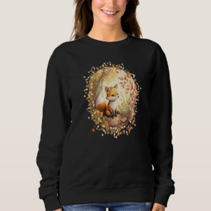 Autumn's Playful Baby Fox Frolicking in the Woods  Sweatshirt