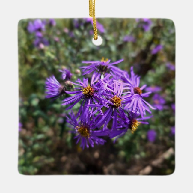 Autumns Purple Glow Ceramic Ornament (Front)