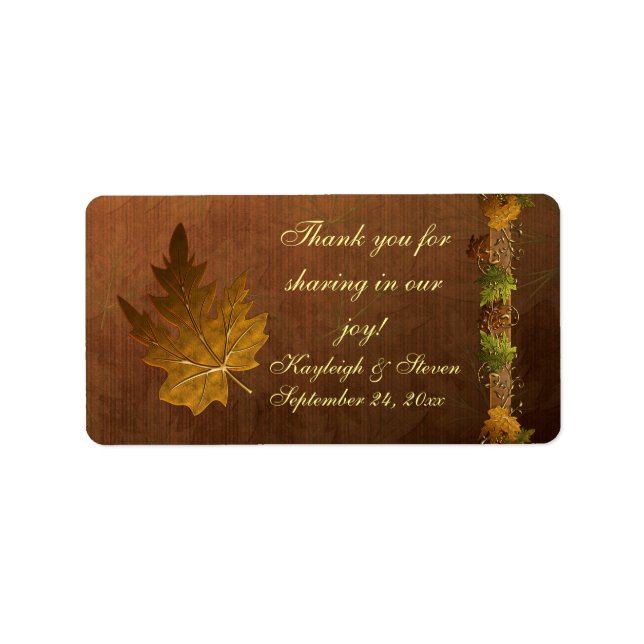 Autumn's Song Wedding Favor Stickers (Front)
