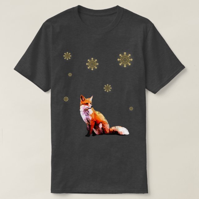 AutumnWinter Classy Glowing Star and Cute Fo Desig T-Shirt (Design Front)