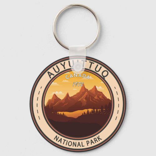 Auyuittuq National Park Canada Circle Vintage Keychain