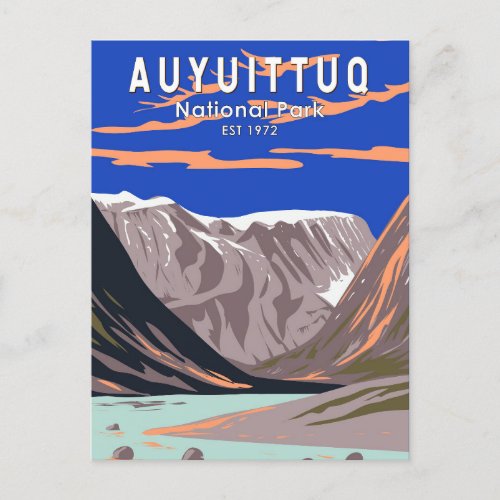 Auyuittuq National Park Canada Travel Art Vintage Postcard