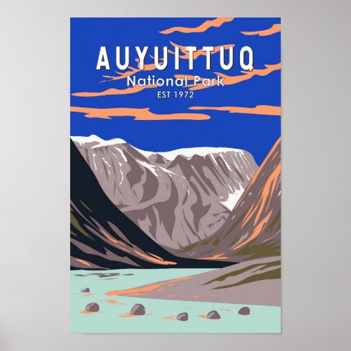 Auyuittuq National Park Canada Travel Art Vintage Poster