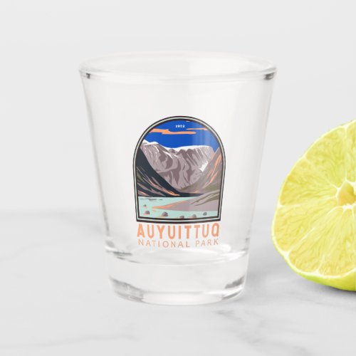 Auyuittuq National Park Canada Travel Art Vintage Shot Glass