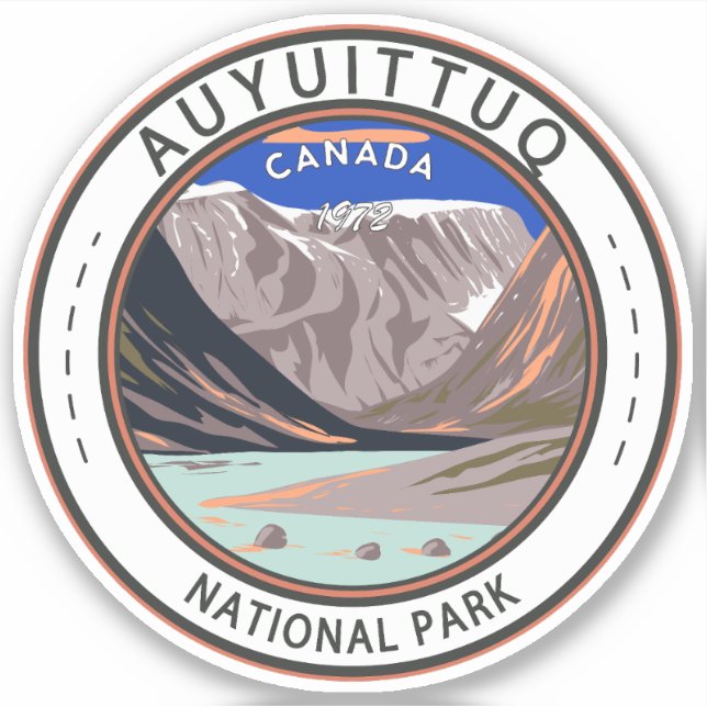 Auyuittuq National Park Canada Travel Art Vintage Sticker (Front)