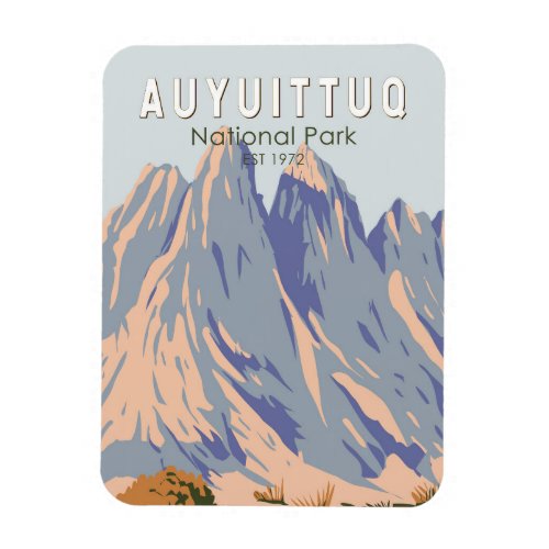 Auyuittuq National Park Canada Travel Vintage  Magnet