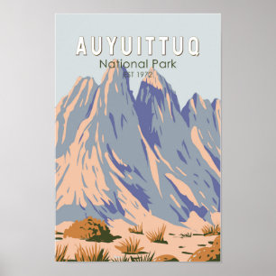 Auyuittuq National Park Canada Travel Vintage Poster