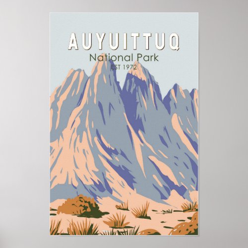 Auyuittuq National Park Canada Travel Vintage  Poster