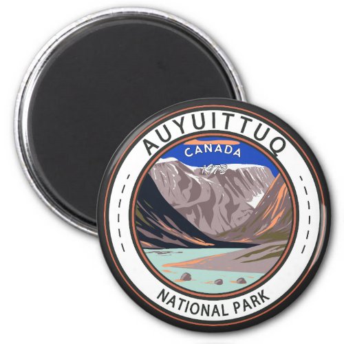 Auyuittuq National Park Canada Vintage Badge Magnet
