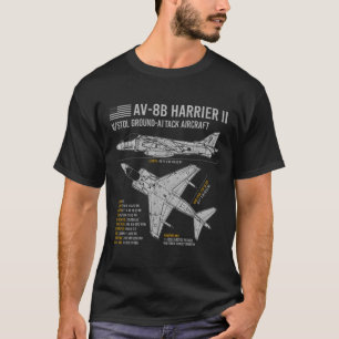 Av-8b Harrier Ii Aircraft War Plane Airplane Bluep T-Shirt