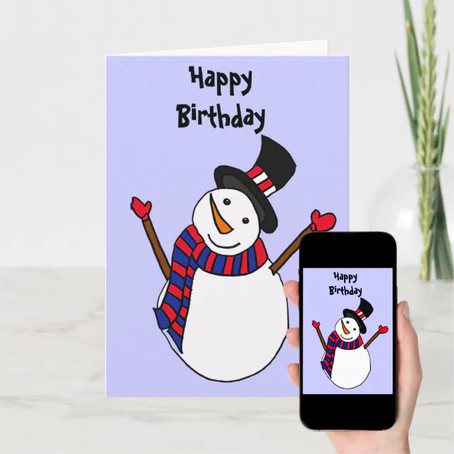 AV-Happy Snowman Birthday Card | Zazzle