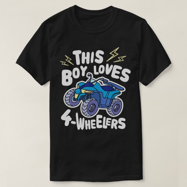 AV Quad Biking   his Boy Loves 4 Wheelers  T-Shirt (Design Front)