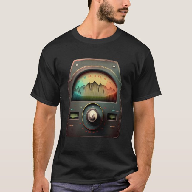 AV Technician Volume VU Meter Audio Tech Sound Rec T-Shirt (Front)