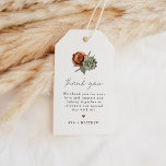 AVA Boho Terracotta Floral Succulent Thank You Gift Tags<br><div class="desc">This thank you favor tag features bohemian terracotta florals and succulents. Use this templates to edit *most* wording,  font,  font color and the background color to match your event style.</div>