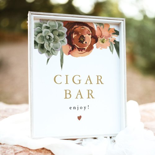 AVA Boho Terracotta Succulent Cigar Bar Sign